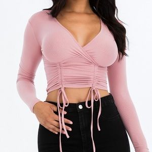 Shirred crop top available in different colors✨